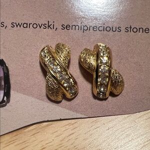 Vintage Gold and Crystal Earrings